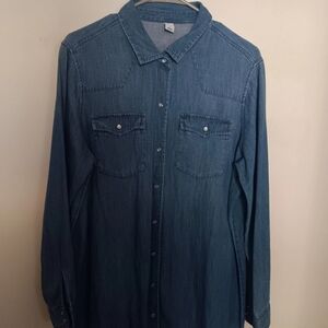 Denim snap dress NWOT
